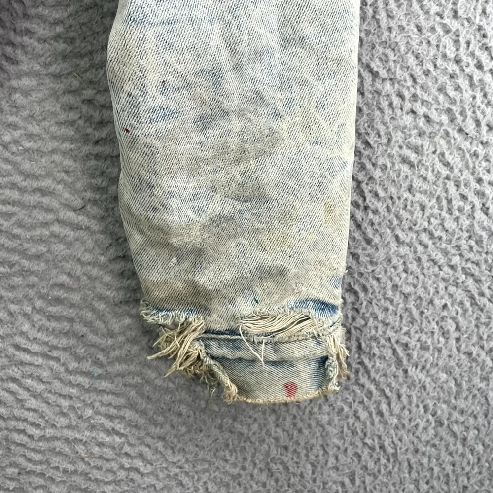 VTG Levi's Trucker Jacket Mens M Acid Wash Sherpa‎ Lined Distressed Western USA
